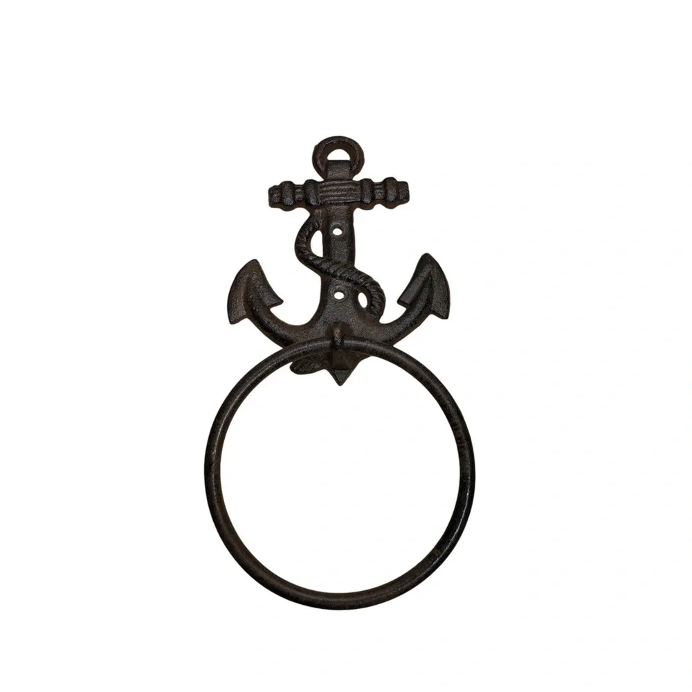 Cast Iron Anchor Rustic Wall Decor Nautical - Coastal Towel Holder